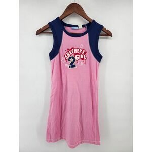 Skechers Girl Pink Navy Blue Sleeveless Nightgown Sleepwear Size 10/12